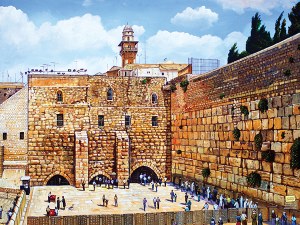 Vinyl Sukkah Poster Exquisite Kotel Painting 40" x 30"