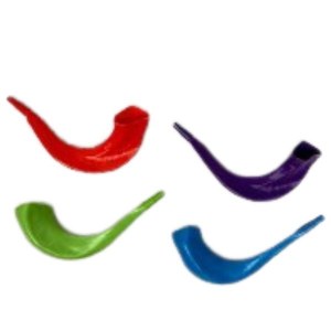 Plastic Colored Toy Shofars Assorted Colors Single Piece 9.5"