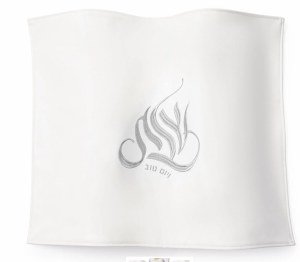 Faux Leather Challah Cover Regal Design Silver 17.5" x 22"