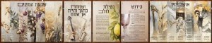 Lucite Wall Hanging Sukkah Decoration Painted by Batya 5 Piece Set