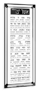 Floating Lucite Asher Yatzar Wall Hanging Hebrew Classic 2.0 Design Ari Black 6" x 14"