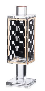 Lucite Besomim Holder Square Shape Onyx Design Gold 7.5"