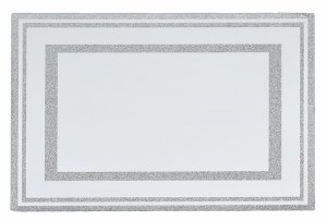 Picture of Glass Mirror Tray with Crushed Stones Border Design Small Size 12.6"