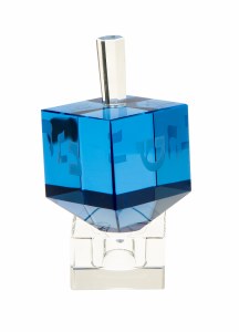 Classic Crystal Dreidel with Stand Blue