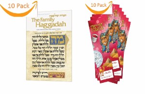 The Family Haggadah 10 Pack with 10 Pesach Seder Bookmark Placecards [Paperback]