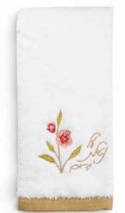 Cotton Finger Towel Netilas Yadayim Floral Design Pink