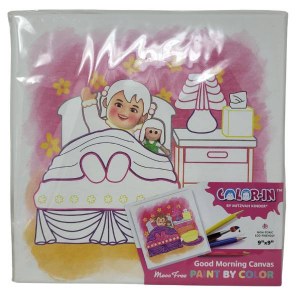 Color In Paint By Color Good Morning Canvas Girl 9"