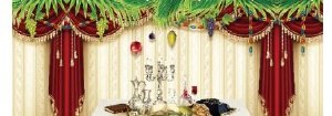 Fabric Mural Basukkot Teshvu Wall Hanging Sukkah Decoration 10' x 4' 7"