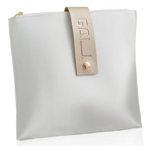 Faux Leather Square Gebrokst Bag Gold 8" x 9"