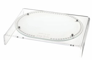 Lucite Suspended Challah Board Marquesa Design Silver 18" x 13"