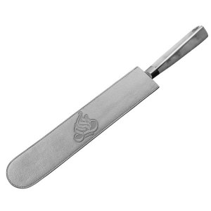 Faux Leather Knife Blade Cover Regal Design Silver