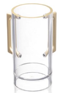 Lucite Washing Cup Pop Drain Design Gold 6.5"
