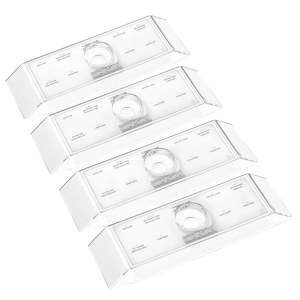 Lucite Raised Simanim Tray Classic 2.0 Design Hebrew Silver 4 Pack 11" x 4"