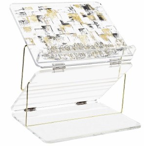 Lucite Tabletop Shtender Foldable Painted Kosel Design by Yosefa Gold