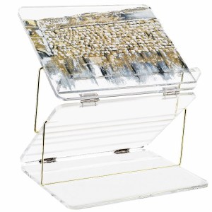 Lucite Tabletop Shtender Foldable Painted Winter at Kosel Design Gold