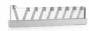 Lucite Oil Menorah Line Design Silver 13"