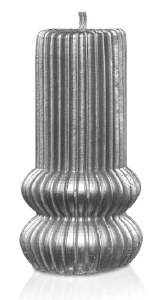 Havdalah Candle Fluted Column Design Silver 5"