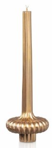 Havdalah Candle Column Design Gold 11"