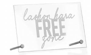 Lucite Tabletop Plaque Lashon Hara Free Zone Basic Design Silver