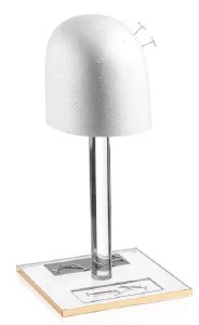 Lucite Classic Wig Head Gold Trim 19"