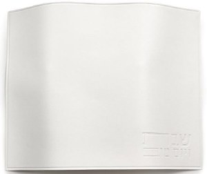 Faux Leather Challah Cover Classic Style Embossed Design White 17" x 22"