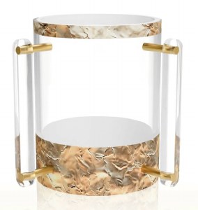 Lucite Round Washing Cup Cadence Design Gold 5.5"