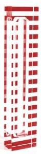 Lucite Mezuzah Case Stripe Design Red 15cm