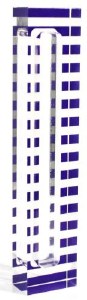 Lucite Mezuzah Case Stripe Design Purple 15cm
