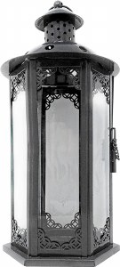 Metal Yahrzeit Memorial Candle Lighthouse Holder Black