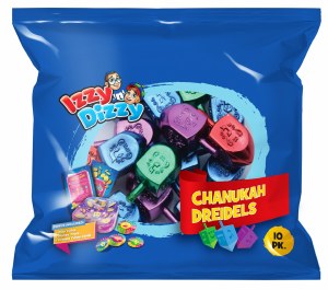 Colorful Metallic Dreidels 10 Pack with Play Money Coins