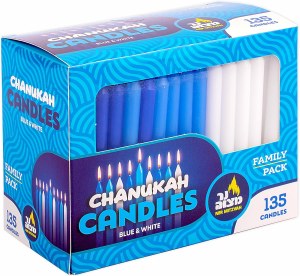 Chanukah Candles Blue and White Family Pack 135 Count