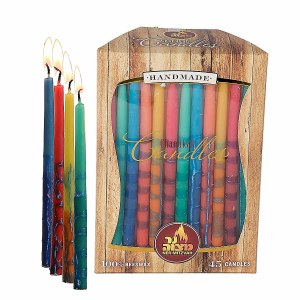 Beeswax Chanukah Candles Bold Colors 45 Count