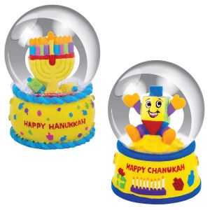 Mini Chanukah Snow Globe Yellow Assorted Designs Single Piece