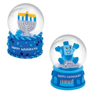 Mini Chanukah Snow Globe Blue Assorted Designs Single Piece