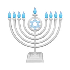 Electric LED Plastic Menorah Classic Design White