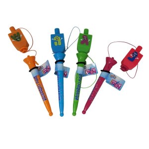 Dreidel Pop Out Pen Assorted Colors 4 Pack