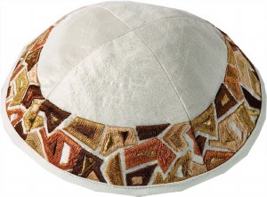 Yair Emanuel Kippah Embroidered Gold