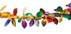 Garland Leaves 10" Multicolored Foil Sukkah Decoration #18
