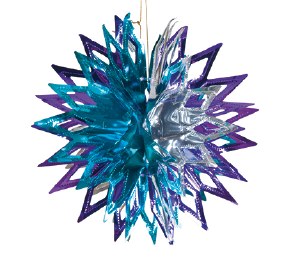 Ball Purple/Silver 12" Sukkah Decoration #30