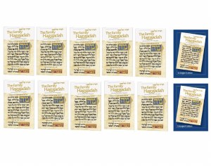 Full Seder Set Including 2 Enlarged Edition Family Haggadahs and 10 Regular Edition Family Haggadahs with 12 Pesach Seder Book Cards