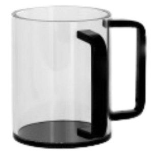 Washing Cup Lucite Black Handles and Base 5"