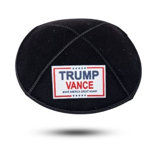 Yarmulke Trump Vance Logo 2024 Suede Black Large Size