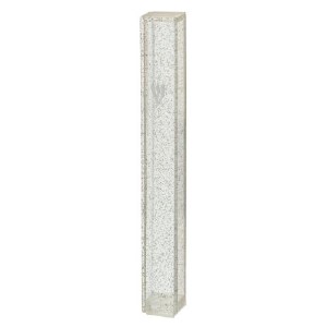 Mezuzah Case Plastic Dotted Sparkle Design Silver 12cm