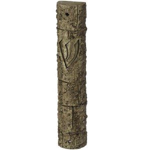 Polyresin Mezuzah Case Kosel Stone Design Brown 12cm