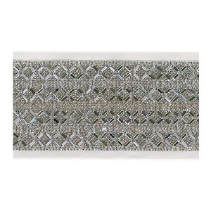 Atara Set with Stones Angled Squares Pattern Design 3.5" x 36"
