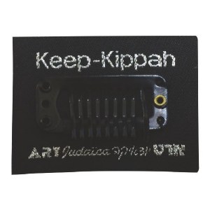 Stick On Keep-Kippah Yarmulka Clip Black Single Piece