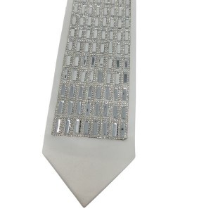 Satin Atara Crystal Rectangle Shape White 3.5"