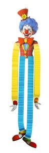 Purim Clown Hanging Decoration Folded Hands Legs