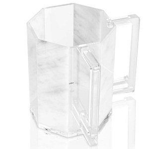 Washing Cup Lucite Hexagon Shape Marble 5"H