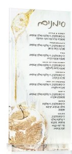 Lucite Simanim Card Hand Painted Artwork Edut Mizrach Gold 4" x 9"